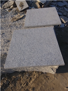 Chinese Grey Granite Tiles & Slabs, Bush Hammered Grey Granite Tiles