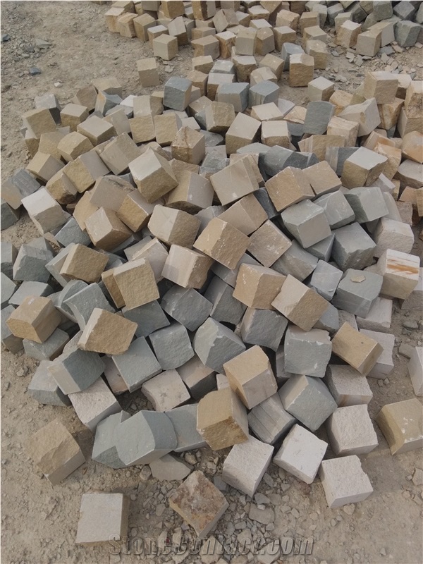 Split Sandstone Cube,Patio,Cobble Stone,Paver