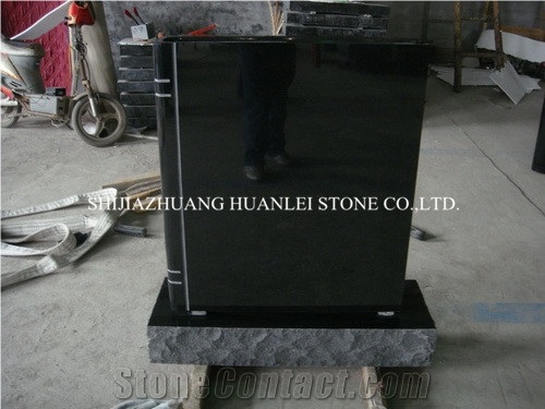 Absolute Black Granite Tombstone, Hebei Black Granite Gravestone/Book Style Memorial /Gravestone/Headstones/Cemetery Tombstones