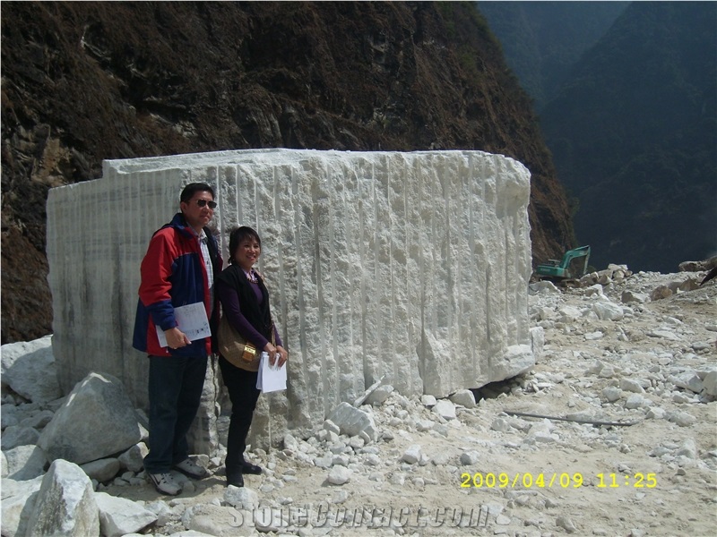 Kaiquanstone Company China Crystal White Marble Block Under Sale