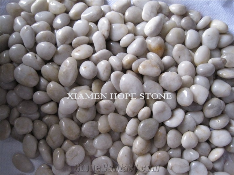 White Polished Pebble Stone, Pebble Paving Stone