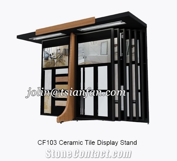 Metal+Wood Rotating Tile Display Stand - Cf103