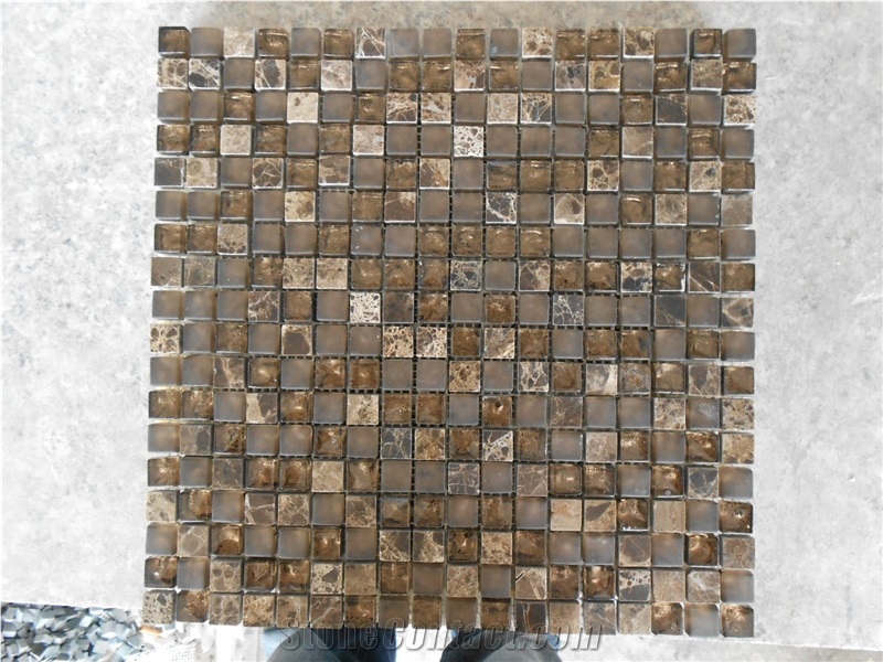 China Emperador Dark Marble Mosaic,China Marron Emperador Marble Polished Mosaic,Brown Marble Wall Mosaic,Brown Marble Floor Mosaic