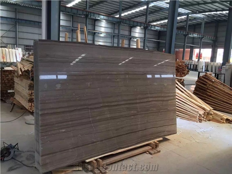 Athen Grey Wood Vein Marble Slabs ，Machine Cutting to Size Project Tiles Hotel Lobby Floor Covering Glossy