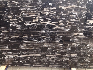 Silver Dragon Marble Slabs,Machine Cutting Panel Floor Tiles, China Black Marble