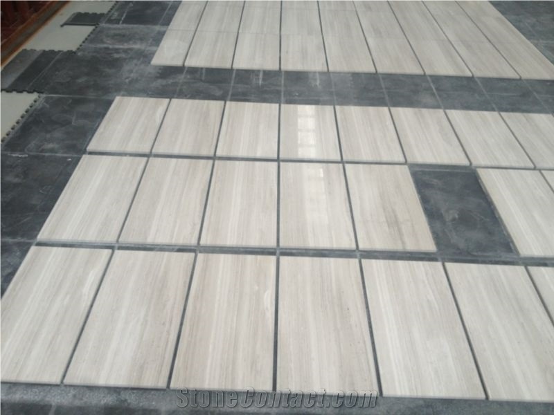 White Wood Vein Marble Slabs & Tiles, China Grey Marble