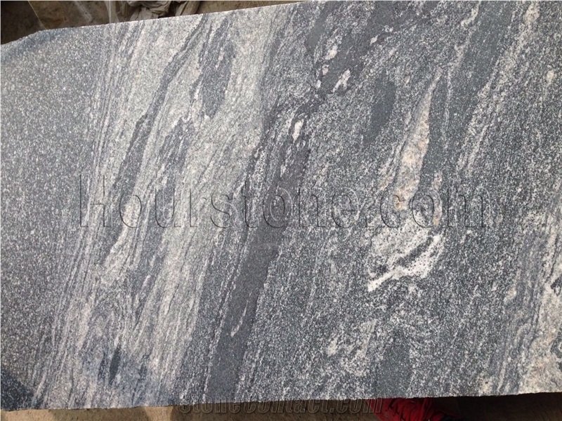 Brush China Cross Cut Nero Santiago Grey Granite