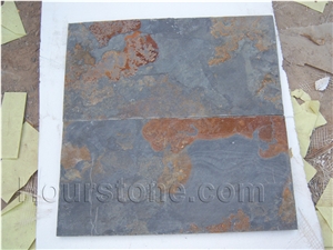 China Grey & Yellow Rust Slate Slab &Tile,Flooring