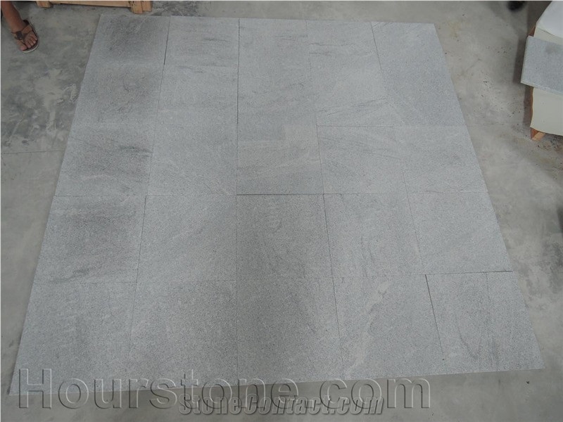 Shanshui White Granite Cross Cut Brushed Tiles