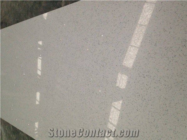 Engineered Stone Sparkle White Quartz Stone Slab