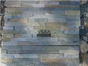 Beige Yellow Slate Mix P014B-4 Culture Stone/Wall Panel/Ledgestone/Stacked Stone/Veneer for wall cladding 60x15cm Retangle