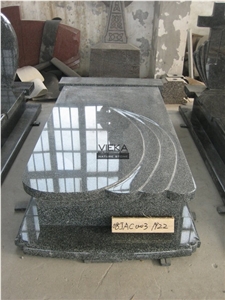 Black Granite Tombstone & Monument,Granite Gravestone & Headstone Poland Style Wave Cover Plate, China Impala Black Granite Gravestone