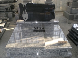 China Juparana Shanxi Black Granite Tombstone & Monument,Memorials，Gravestone & Headstone export to poland