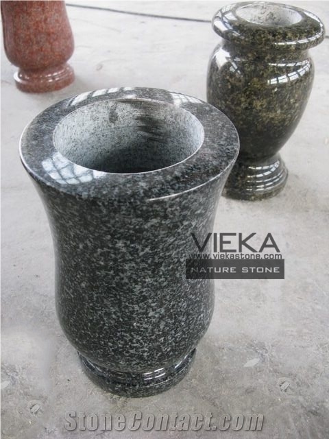 China Nero Impala Granite Tombstone Monument Memorials 020 Vase