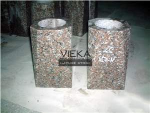 China Red Granite Tombstone Monument Memorials 034 Urn, Vase & Bench