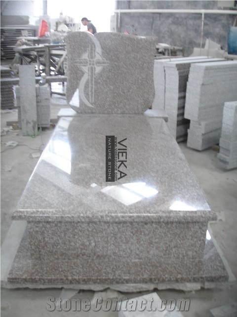G664 Granite Tombstone & Monument,Memorials,Gravestone & cross Headstone Poland style China Luna Pearl luoyuan red Ruby Red Vibrant Rose Violet Purple Pearl Poland style