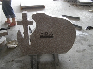 G664 Granite Tombstone & Monument,Memorials,Gravestone & cross Headstone Poland style China Luna Pearl luoyuan red Ruby Red Vibrant Rose Violet Purple Pearl Cross Poland Style