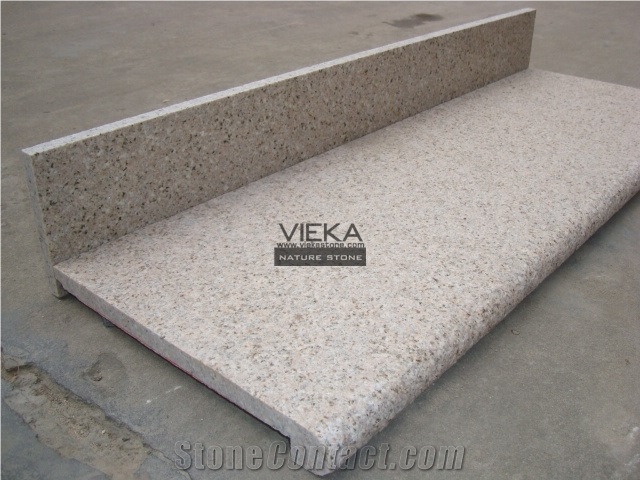 G682 Granite Top Material Step & Stair Treads Riser Polished and Flamed
