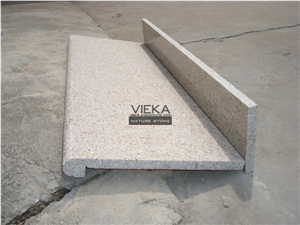 G682 Granite Top Material Step & Stair Treads Riser Polished and Flamed