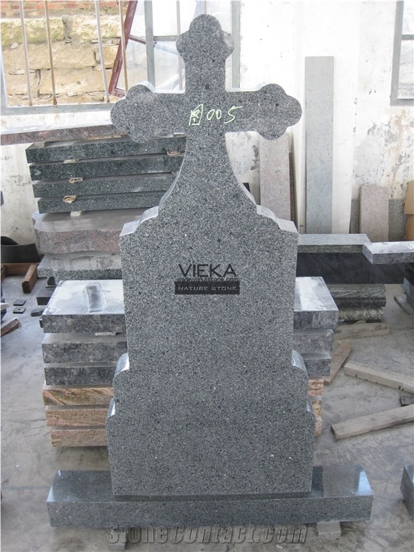 Grey Granite Cross Tombstone & Monument,Celtic Headstone,Gravestone & Cross Headstone