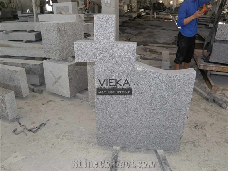 Grey Granite Tombstone & Monument,Memorials,Gravestone & Cross Headstone Romania Style