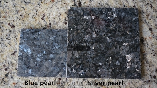 Silver Pearl Granite Tiles & Slabs Polished, India Blue Granite for Windowsill,Stair,Cut-To-Size Stone countertop tombstone monument exterior interior Wall Floor Covering  