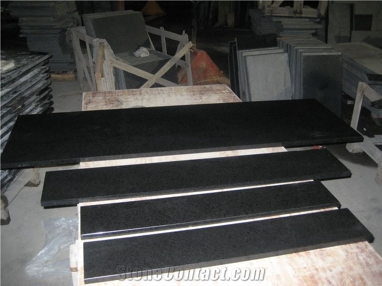 Basalt Black Pearl Kitchen Tile Covering Tile, G684 Black Basalt Slabs & Tiles