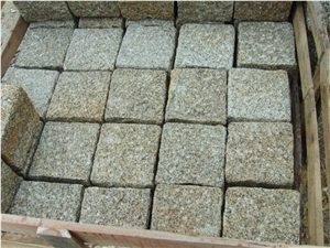 G682 Granite Cobble Stone,China Yellow Granite Cube Stone & Paver Stone