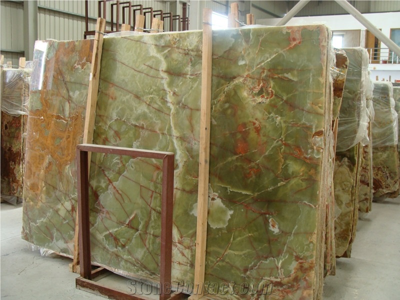 Green Onyx Stone Slabs and Flooring Tiles, Pakistan Green Onyx
