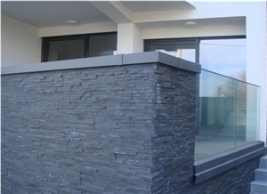 Hebei Black Slate Wall Covering Split Surface Cultured Stone