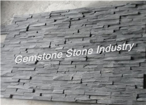 Natural Wall Slate Stone Panel Slate Decor, Hebei Black Slate Cultured Stone