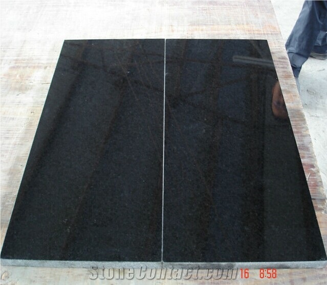 Polished G684 Black Basalt Interior Decoration Tiles & Slabs