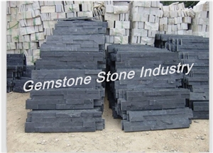 Slate Panel Stone Tile Black Split Slate Panel, Hebei Black Slate Cultured Stone