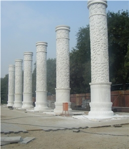 Yunnan Golden Emperador Marble Column,Stone Column,Roman Column,Handcraft Columns