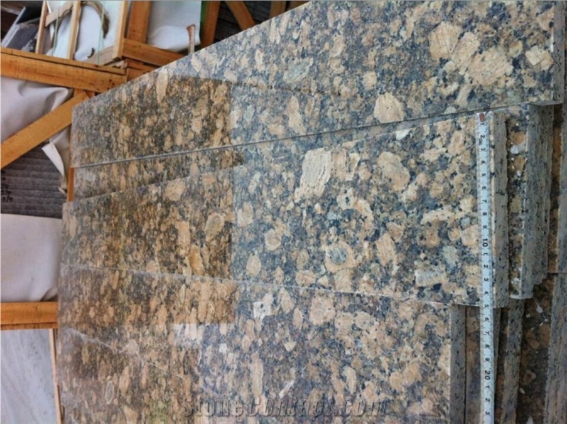 Giallo Fiorito Granite Tiles & Slabs, Polished/Honed/Flamed/Bush Hammered/Sandblast Yellow Granite