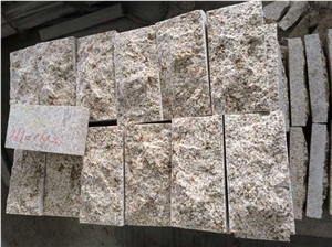 Yellow Rust Granite Cobble Stone & Cube Stone,Natural/Flamed/Sandblast Surface,Sizes Can Be Customized