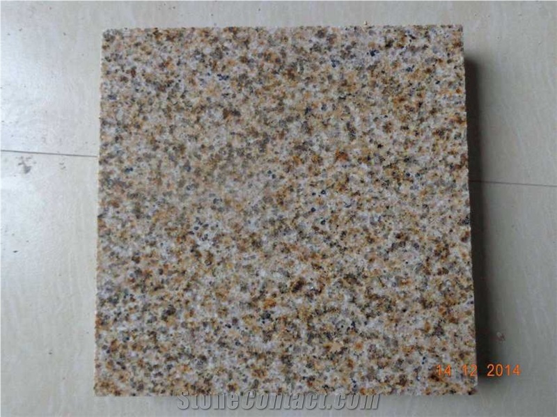 Yellow Rust Granite Tiles & Slabs, Polished/Honed/Flamed/Bush Hammered/Sandblast China Yellow Granite