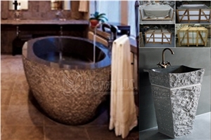 Dydy-21000 Shanxi Black Chinese Granite Bathroom Bath Tubs,Absolute Black Bathtubs 1850x900x580​ Doyen Stone Llc Supplies Bath