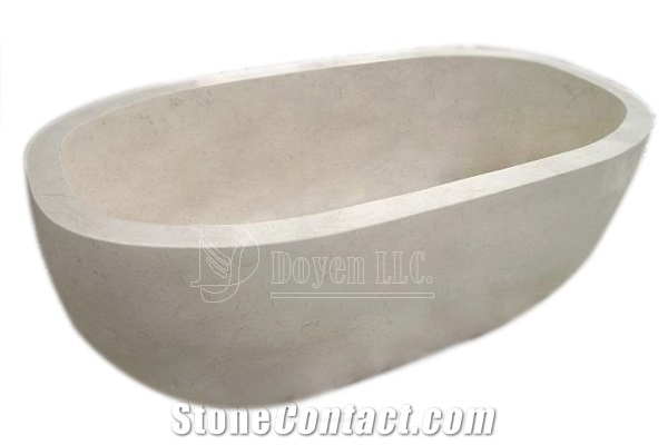 New Beige Honed Marble Bath Tubs 1900x900x600