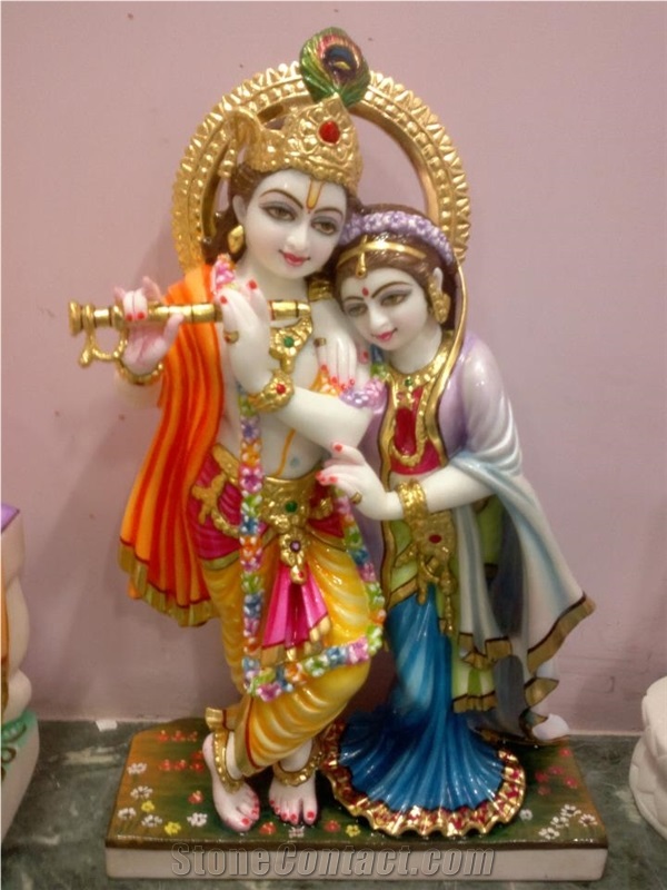 Makrana Albeta Marble Radha Krishna Statue