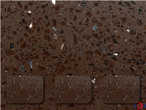 Ld5321 Coffee Quartz Stone with Mirror Tiles & Slabs for Countertops