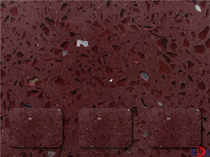 Ld5322 Brown Quartz Stone with Mirror Tiles & Slabs for Countertops