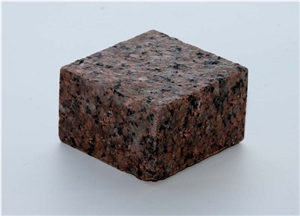 Cube Stone Flower Of Ukraine, Red Granite Cube Stone
