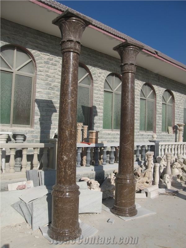 Brown Marble Column Pillar