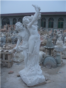 White jade marble statue Apollo and Daphne