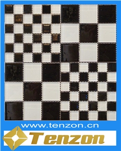 Cube White and Black Glass Mosaic