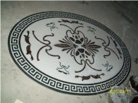 China Black and White Marble Round Waterjet Medallions