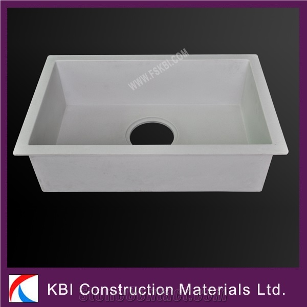 Acrylic Solid Surface Square Kitchen Sink Manmade Stone