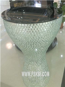 China Glass Mosaic Vanity Sink