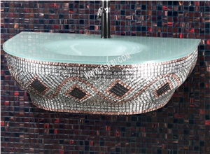 Mosaic Wall Mounted Modern Bathroom Cabinet Furniture with Mirror Model Jm224-Sgs-B Sinks & Basins